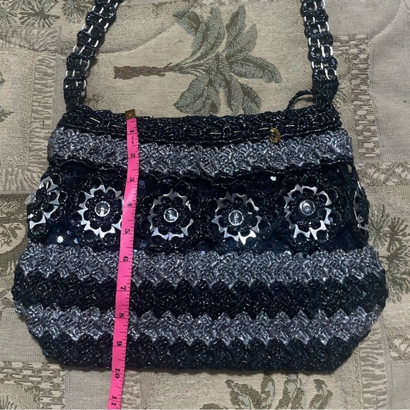 Handmade bag🖤Mexican bag woven purse shoulder bag bottle cap bag floral bag - Picture 6 of 14